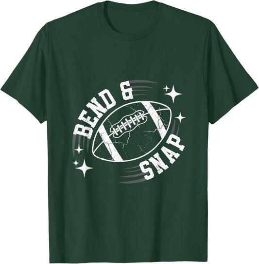 Funny Touchdown Season Cute Bend and Snap Football T-Shirt - T-Shirt | Forest