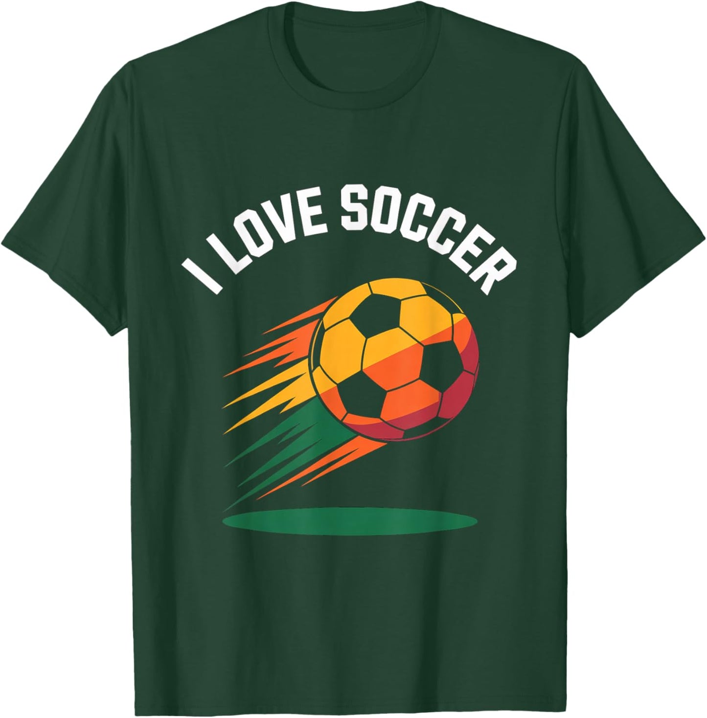 I Love Soccer Vibrant Ball Graphic T-Shirt - T-Shirt | Forest