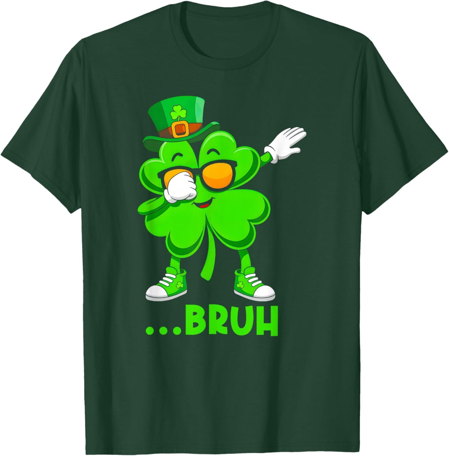 Dabbing Shamrock St Patricks Day Bruh Saint Paddys Boys Kids T-Shirt - T-Shirt | Forest