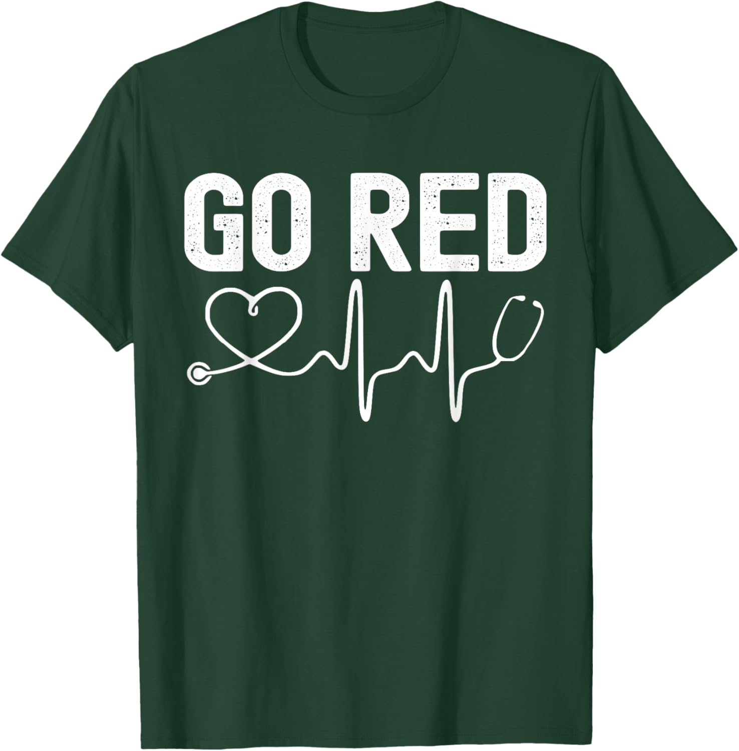 Go Red American Heart Disease Month Awareness T-Shirt - T-Shirt | Forest
