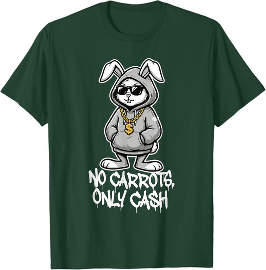 No Carrots Only Cash Funny Easter Bunny Gangster Meme T-Shirt - T-Shirt | Forest