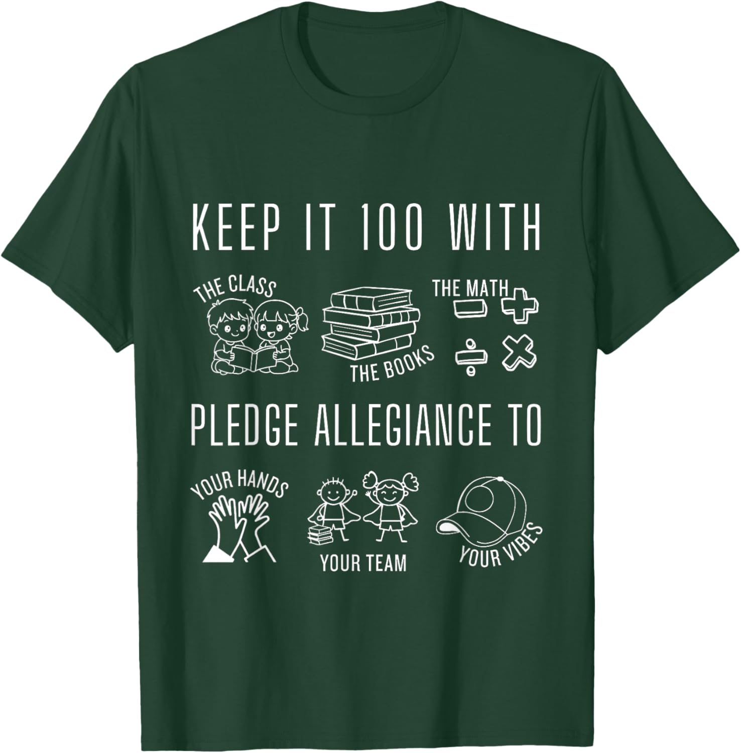 100 Days of School Matching 100 Keep It 100 Funny 100th Day T-Shirt - T-Shirt | Forest
