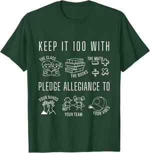 100 Days of School Matching 100 Keep It 100 Funny 100th Day T-Shirt - T-Shirt | Forest