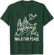 Walk for Peace Aloka Monks with Dog and Dove Line Art T-Shirt - T-Shirt | Forest