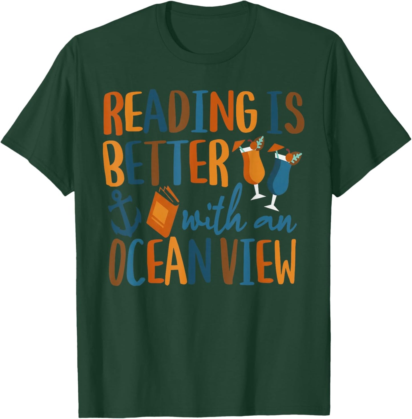 Reading is Better with an Ocean View T-Shirt - T-Shirt | Forest