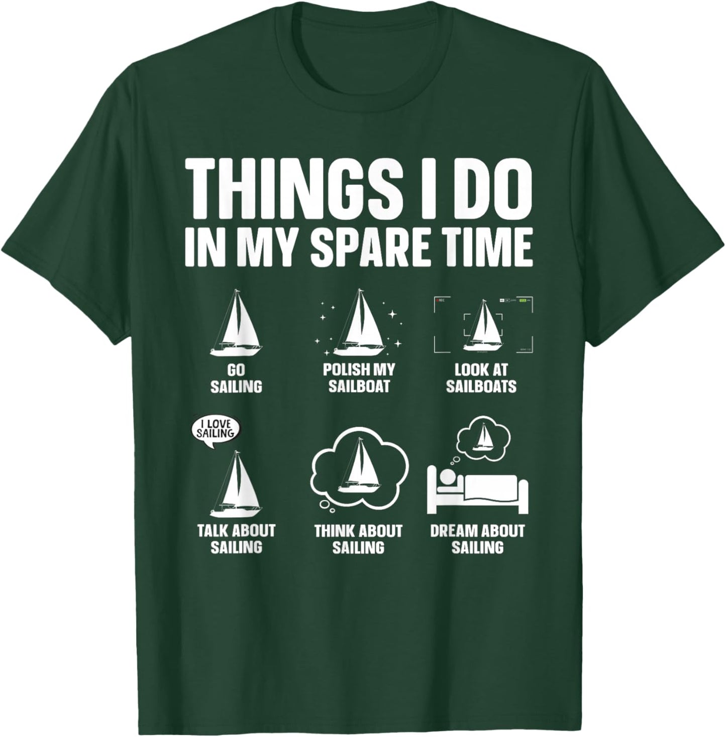 Funny Sailing Art Women Sailing Lover Sail Boat T-Shirt - T-Shirt | Forest