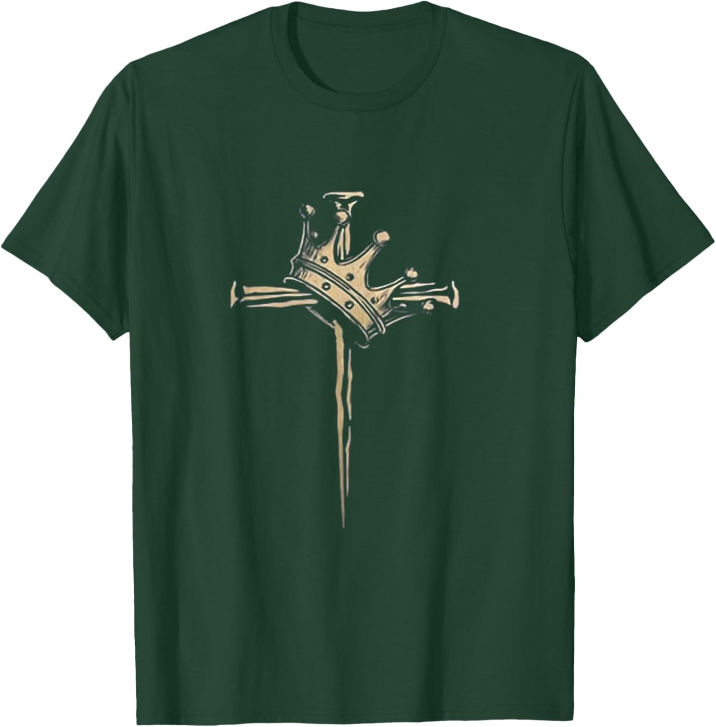 Christ is King – Crown and Cross Christian Faith T-Shirt - T-Shirt | Forest
