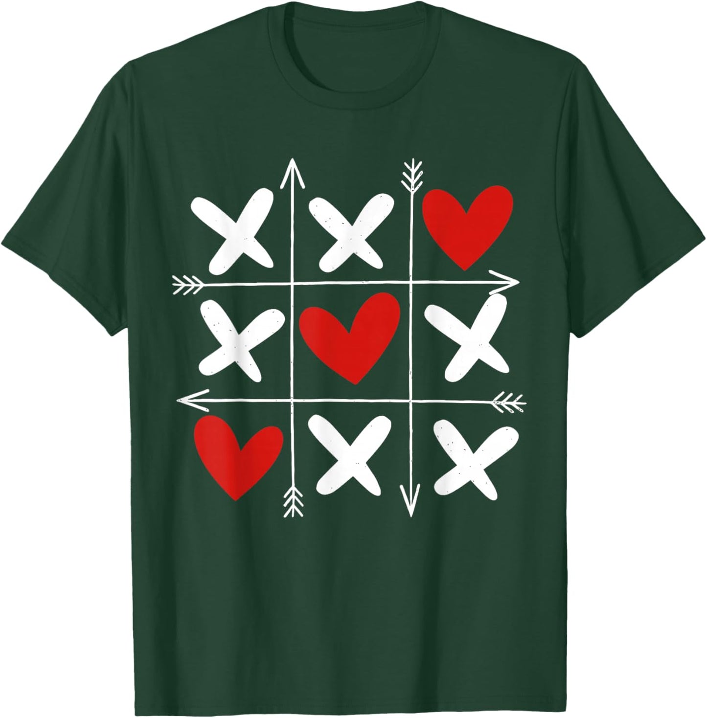 Hearts XOXO Valentines Day Heart Men Women Kids T-Shirt - T-Shirt | Forest