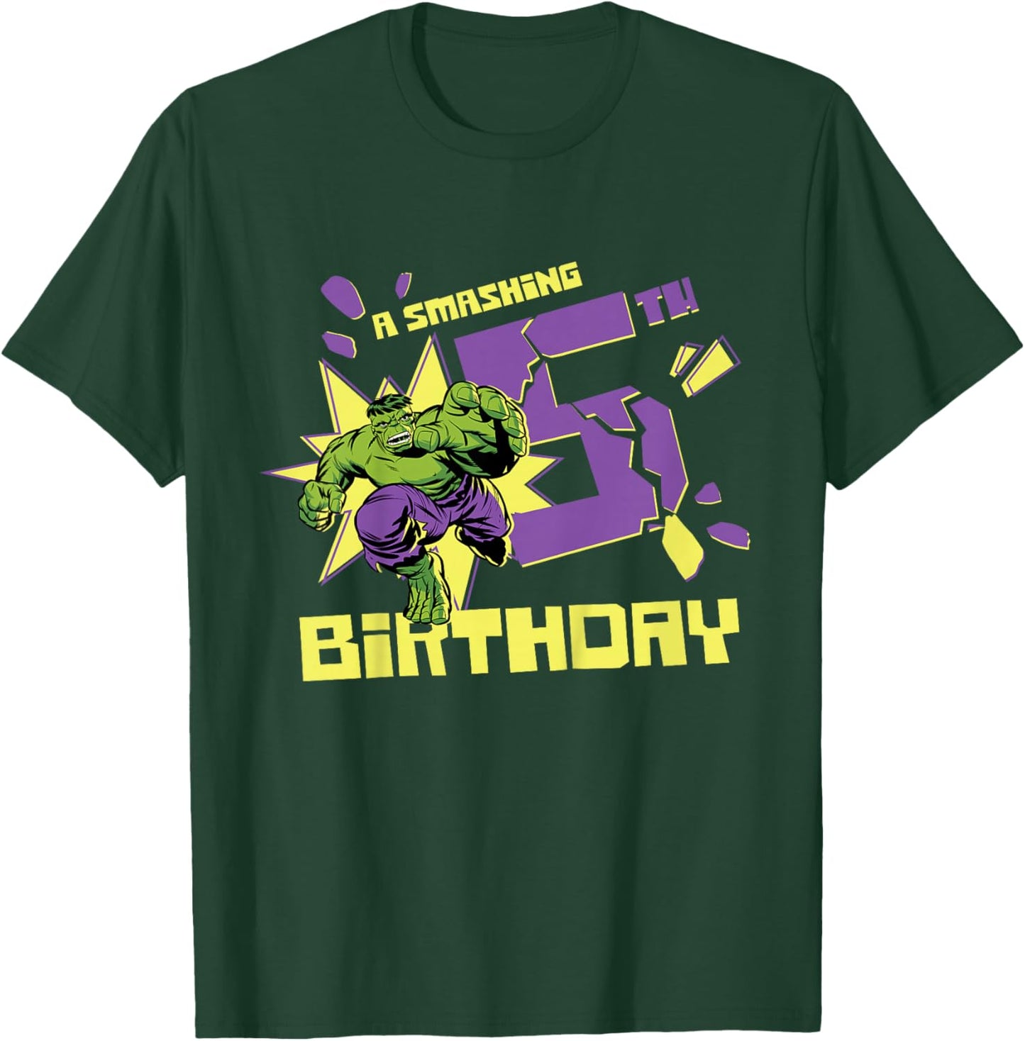 Marvel Super Heroes Hulk A Smashing 5th Birthday Party T-Shirt - T-Shirt | Forest