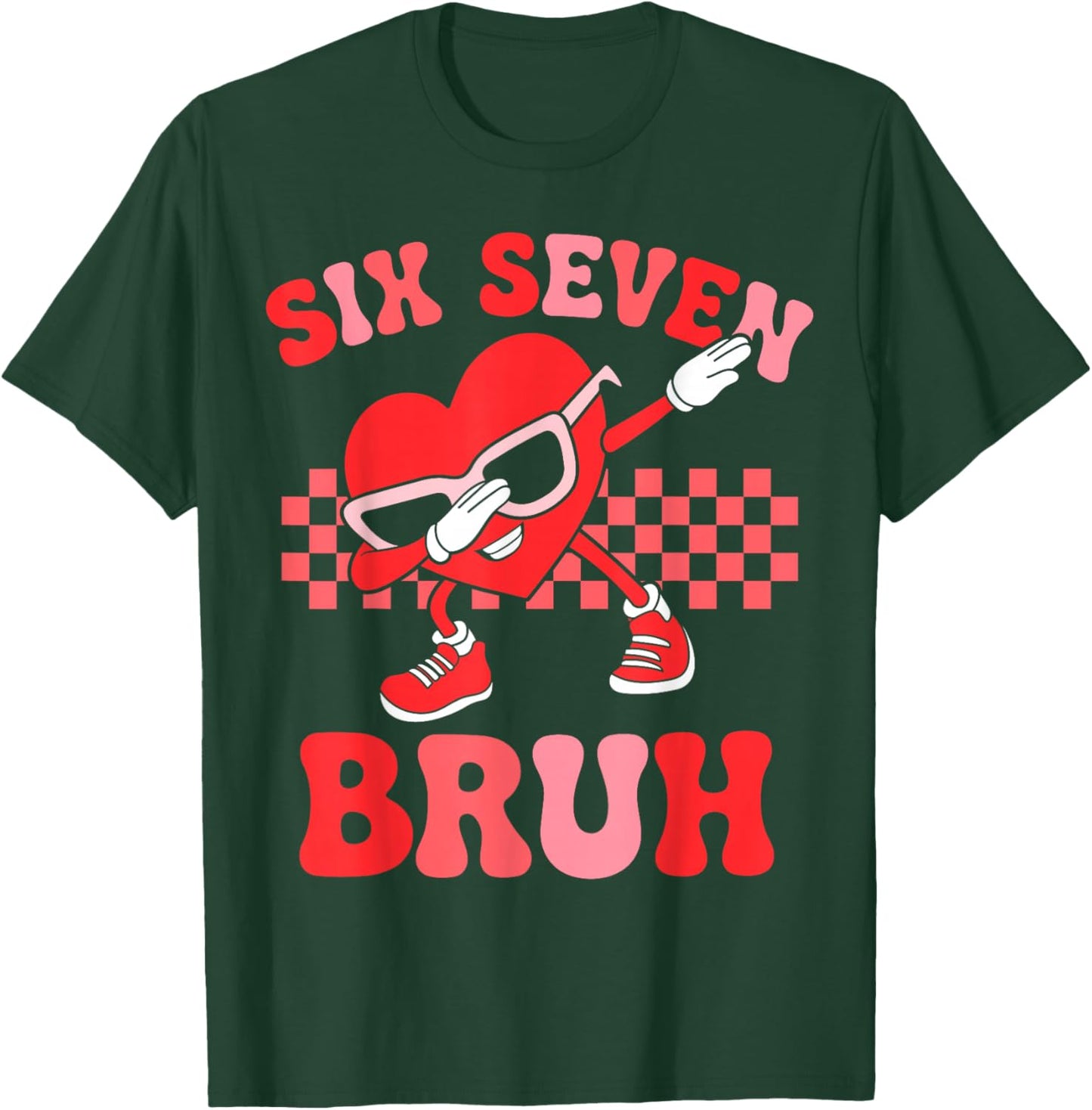 Six Seven 67 Meme Cool Valentine’s Shirt Boys Girls Kids T-Shirt - T-Shirt | Forest