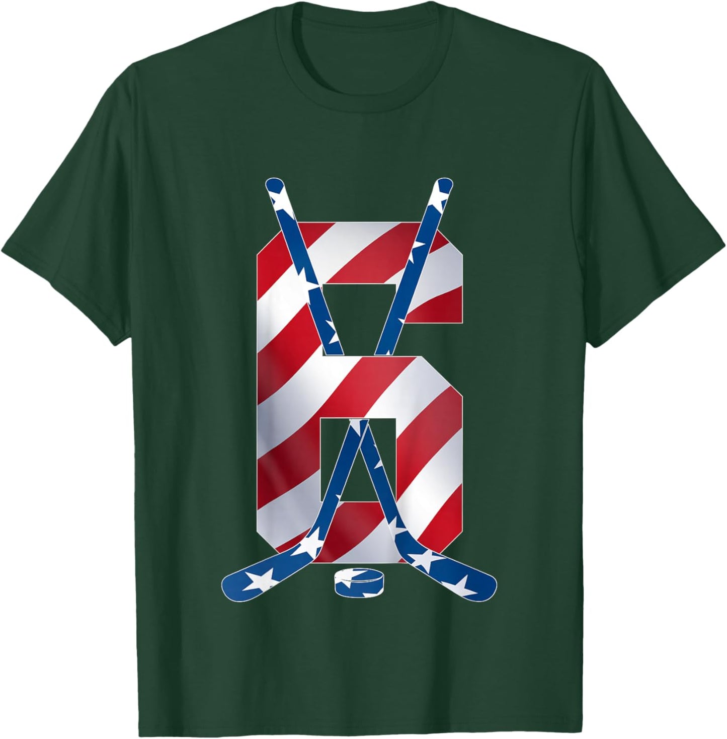 Number 6 Years ICE Hockey 6TH Birthday T-Shirt - T-Shirt | Forest