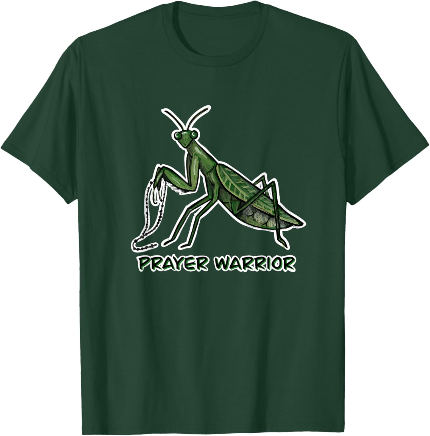 Prayer Warrior Praying Mantis T-Shirt - T-Shirt | Forest