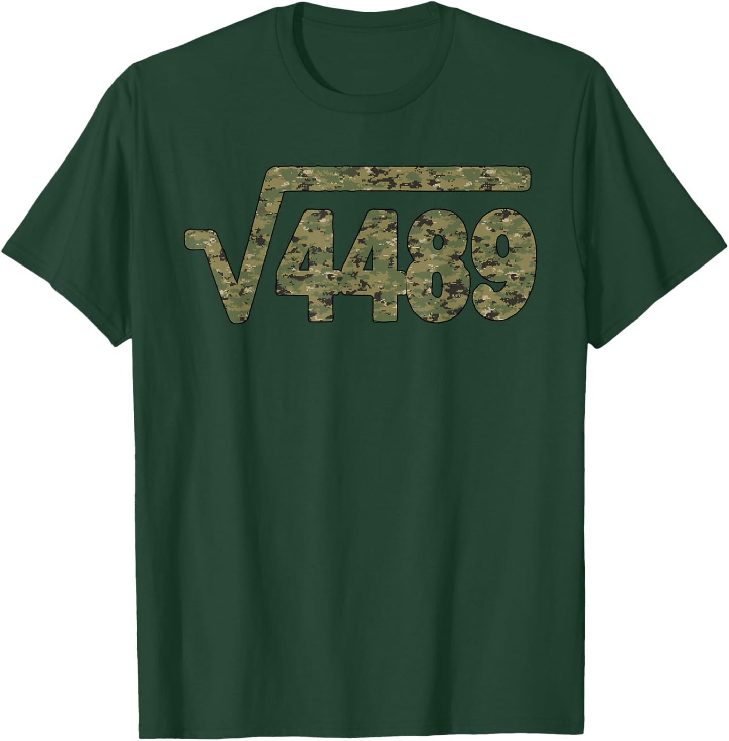 6 7 Army Pattern Meme Square Root 4489 Slang Math Teacher T-Shirt - T-Shirt | Forest