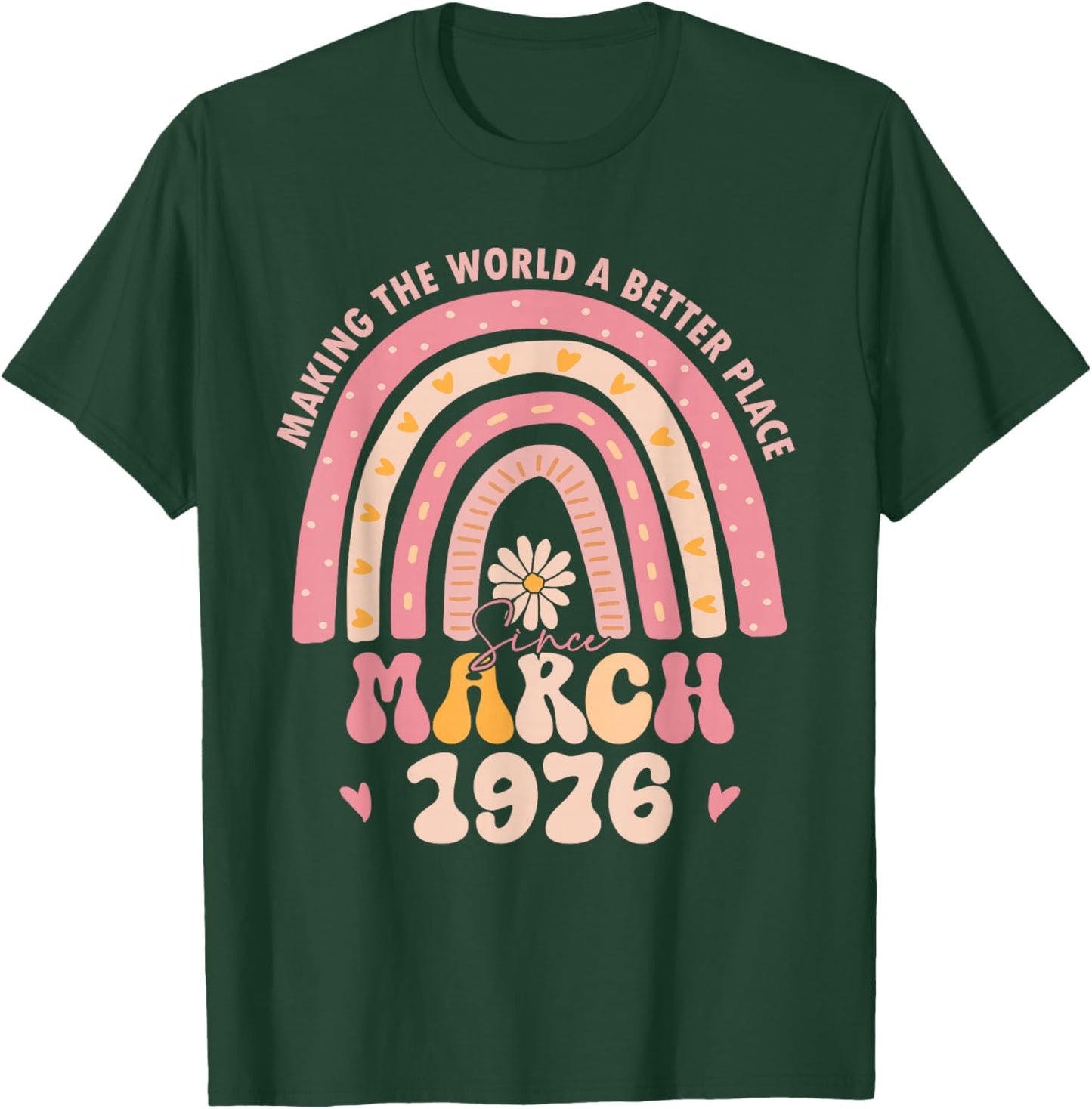 Turning 50 Retro March 1976 50th Birthday for Girl Women T-Shirt - T-Shirt | Forest