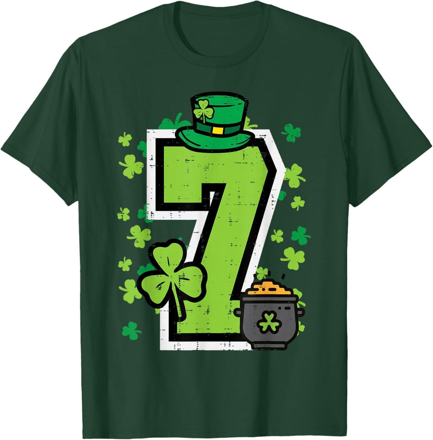 Number 7 St Patricks Day 6 7 Meme Matching Kids Boys Youth T-Shirt - T-Shirt | Forest