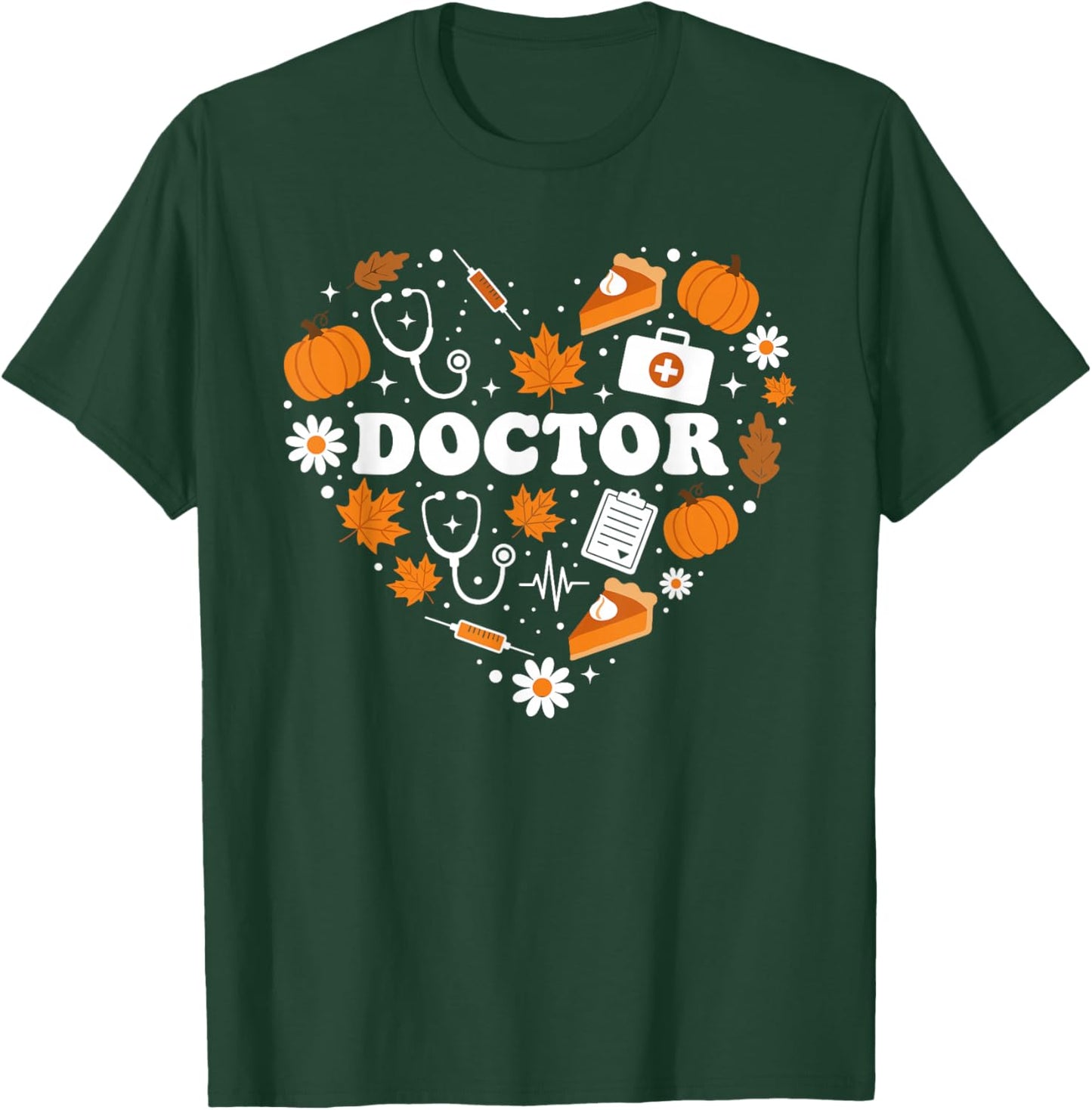 Funny Doctor Heart Autumn Thanksgiving Kids T-Shirt - T-Shirt | Forest