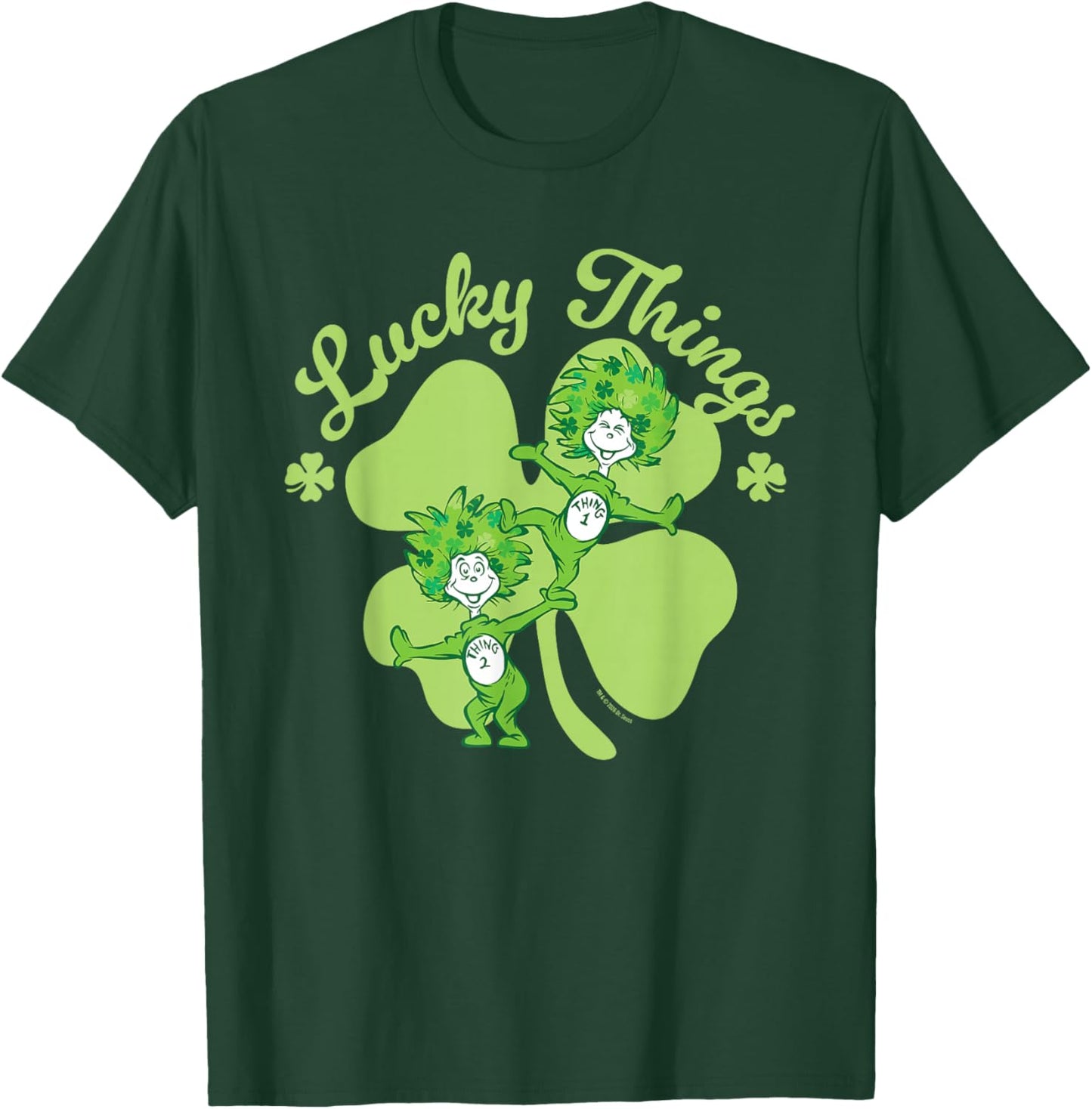 Dr. Seuss Thing 1, Thing 2 Lucky Things Officially Licensed T-Shirt - T-Shirt | Forest