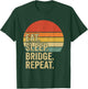 Eat Sleep Bridge Repeat Card Game T-Shirt - T-Shirt | Forest