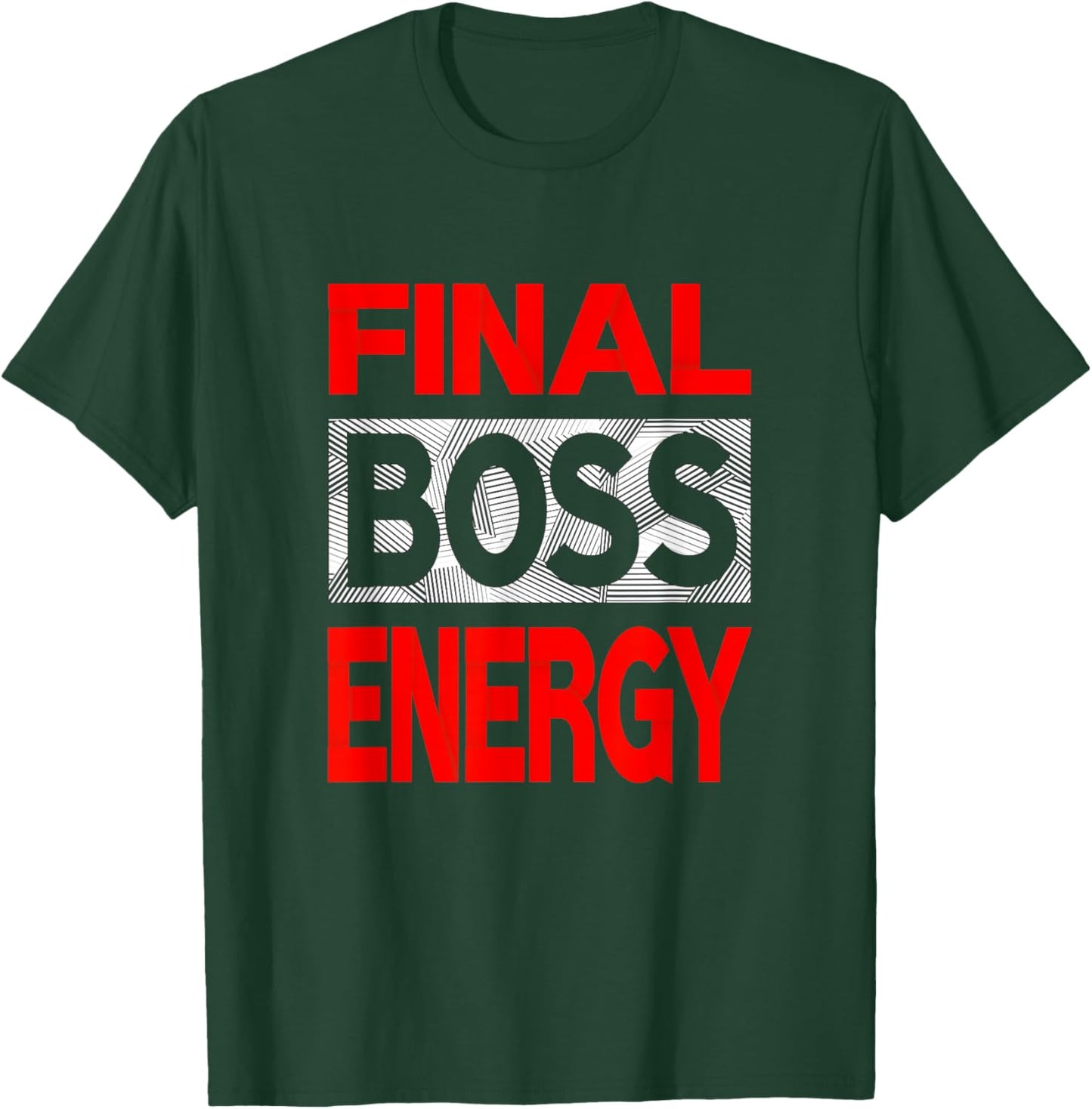 Red Color Final-Boss-Energy Red Graphic T-Shirt - T-Shirt | Forest