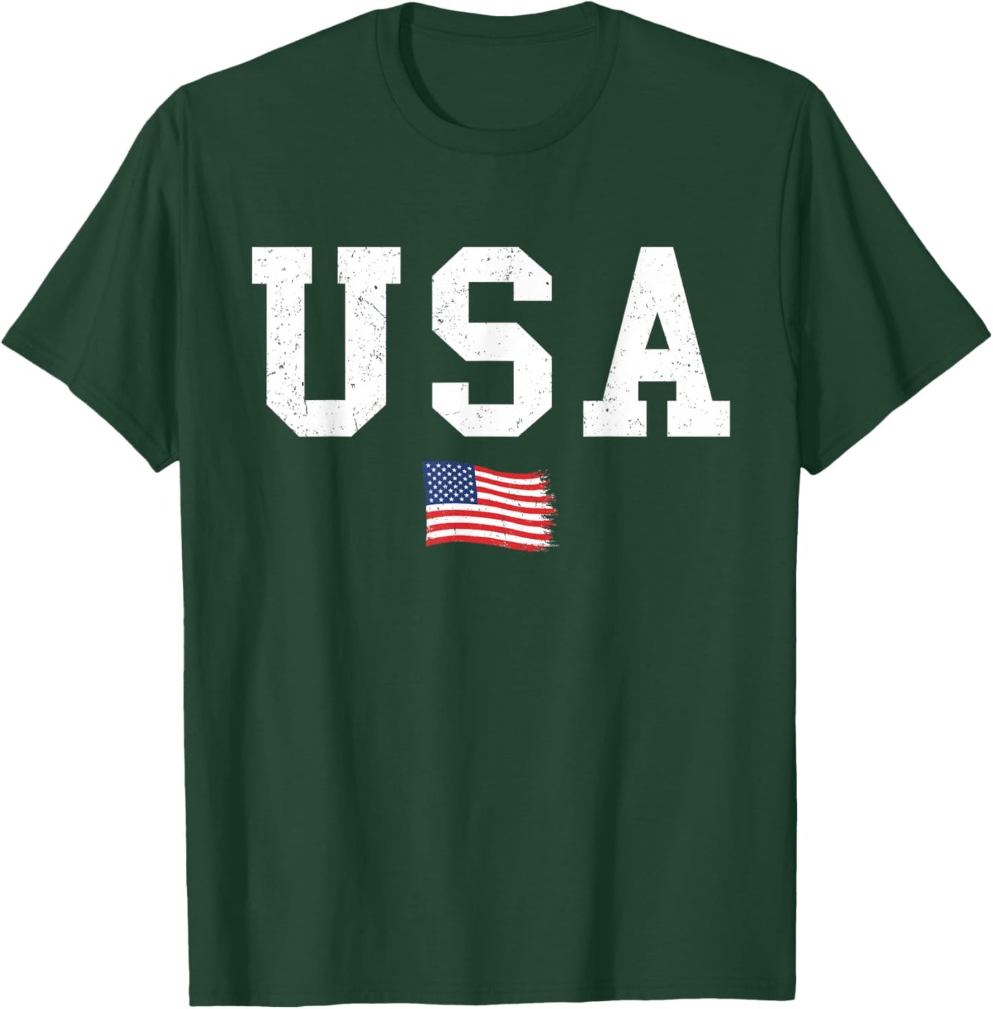 USA Flag Patriotic American Flag 4th of July Men USA Graphic T-Shirt - T-Shirt | Forest
