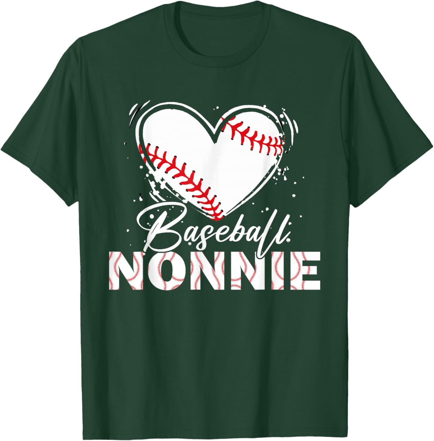 Baseball Nonnie Baseball Heart T-Shirt - T-Shirt | Forest