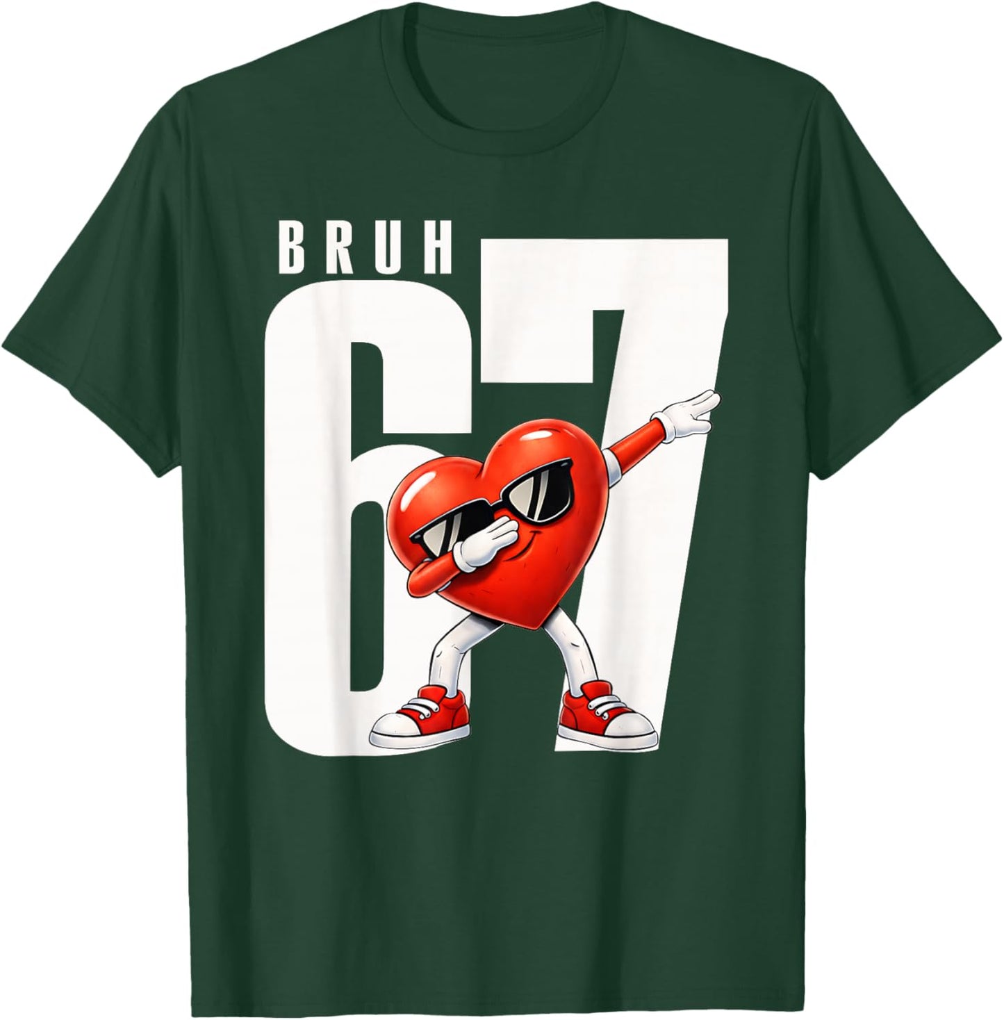 Bruh Six Seven 67 Meme Cool Valentine’s Day Teens Boys Kids T-Shirt - T-Shirt | Forest