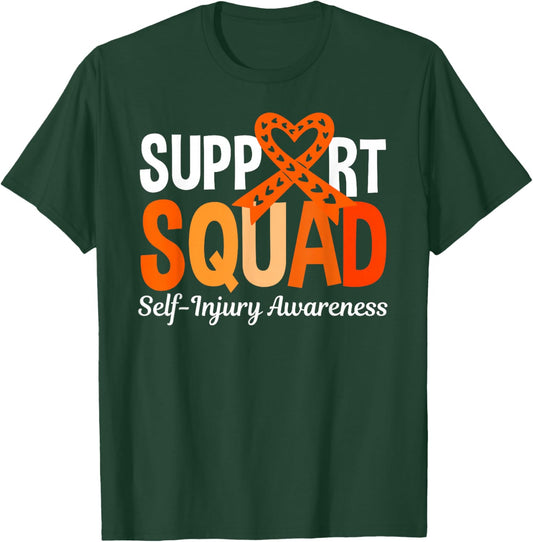 Support Squad Self Injury Awareness Mental Health Support T-Shirt - T-Shirt | Forest