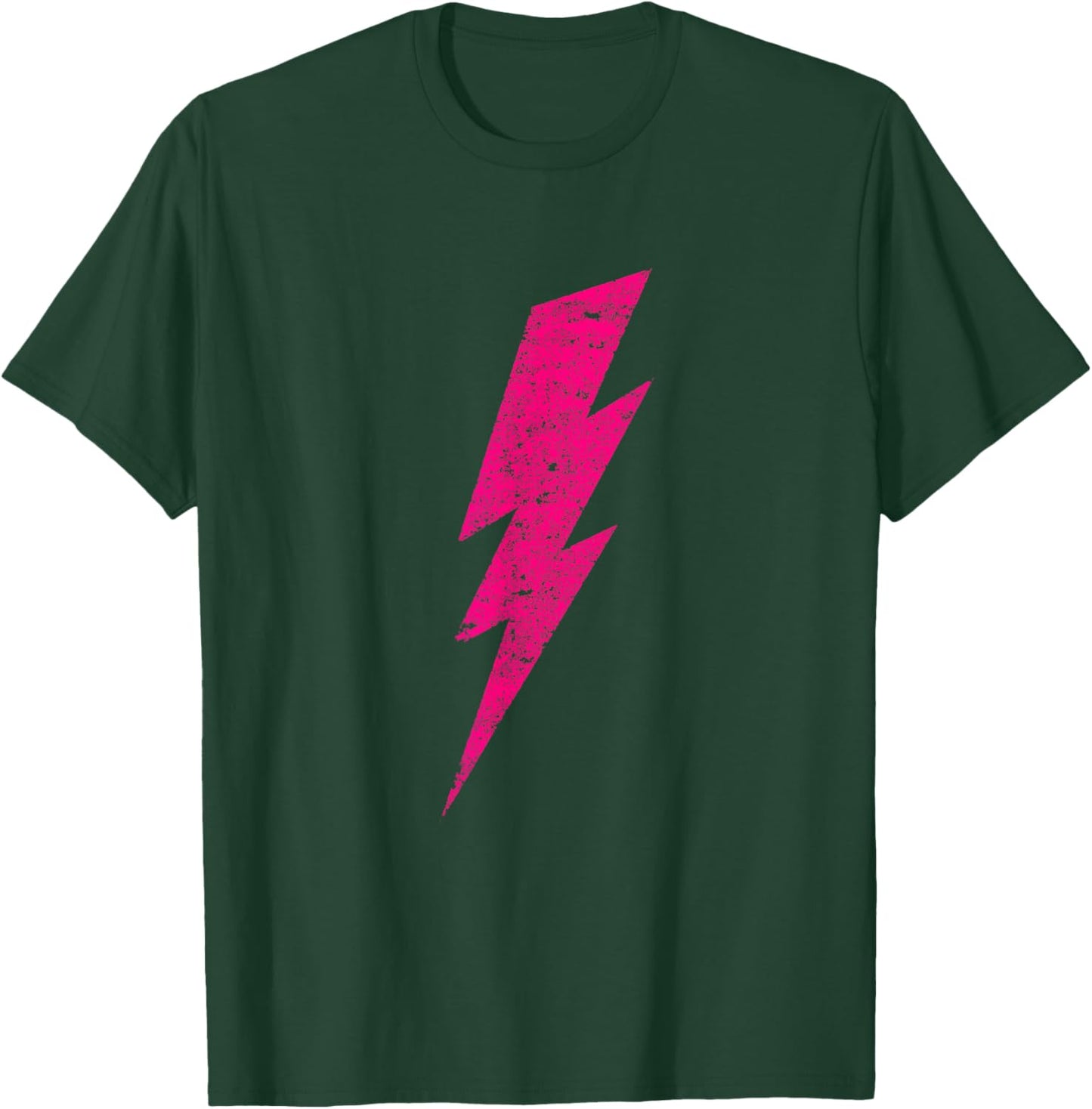 Hot Pink Lightning Bolt – Retro Bold Energy Art Design T-Shirt - T-Shirt | Forest