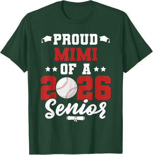 Class of 2026 Senior Year Baseball Mimi 2026 Graduate T-Shirt - T-Shirt | Forest