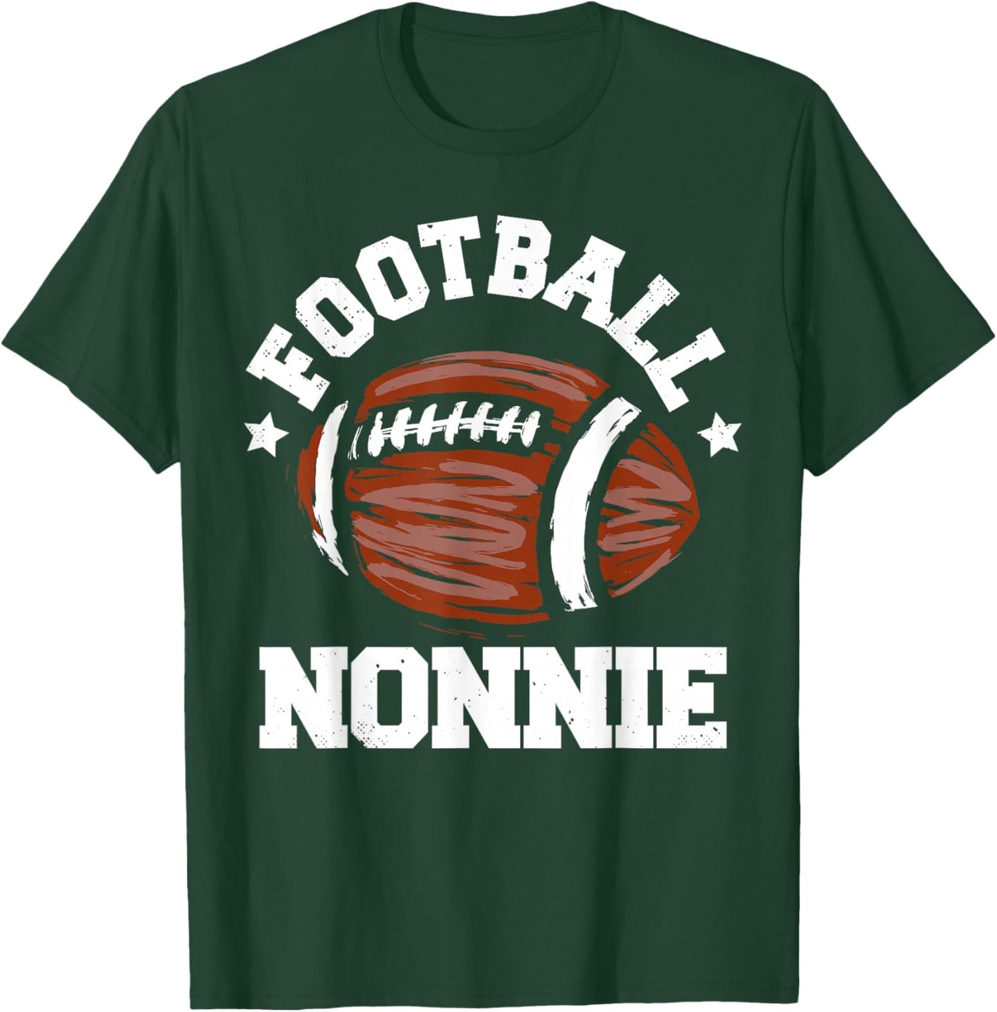 Football Nonnie Distressed Football Proud Nonnie Game Day T-Shirt - T-Shirt | Forest