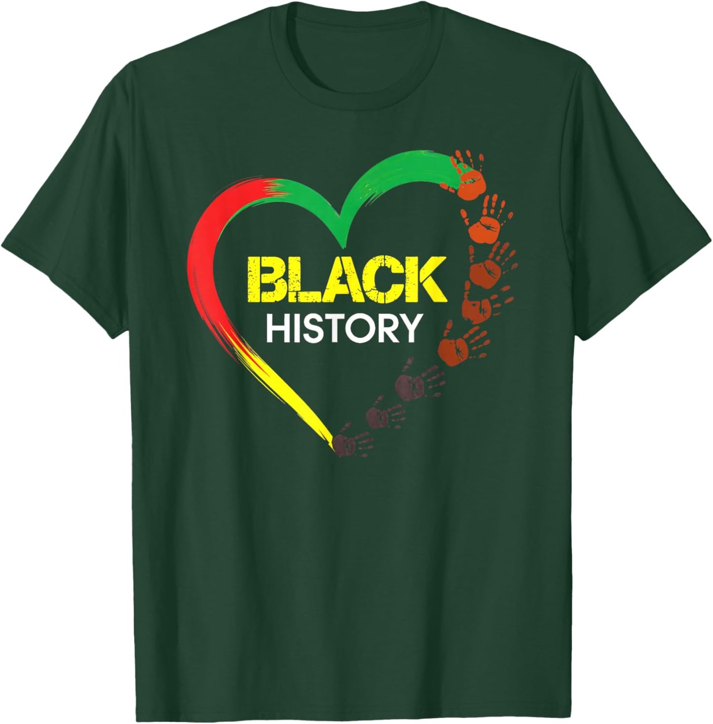 Black History Heart Black History Month T-Shirt - T-Shirt | Forest