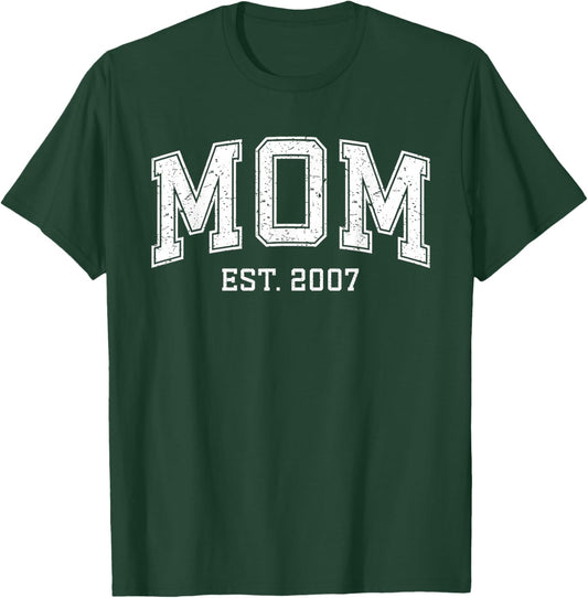 Mom Est 2007 Custom Mom Personalized Mother’s Day Customized T-Shirt - T-Shirt | Forest