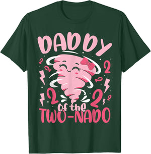 Daddy of The Two-nado Tornado Themed 2nd Birthday Party Kids T-Shirt - T-Shirt | Forest