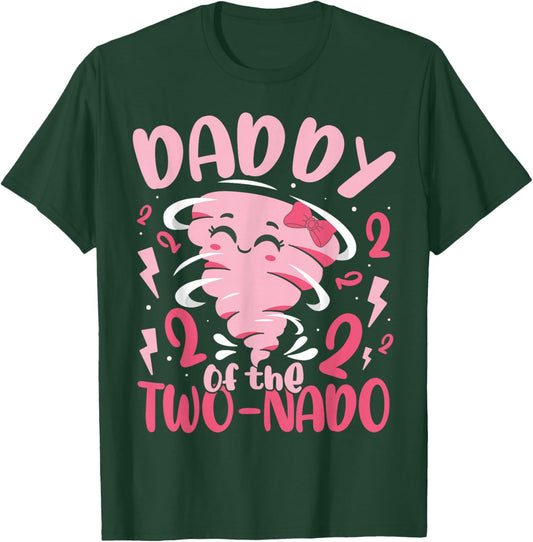 Daddy of The Two-nado Tornado Themed 2nd Birthday Party Kids T-Shirt - T-Shirt | Forest