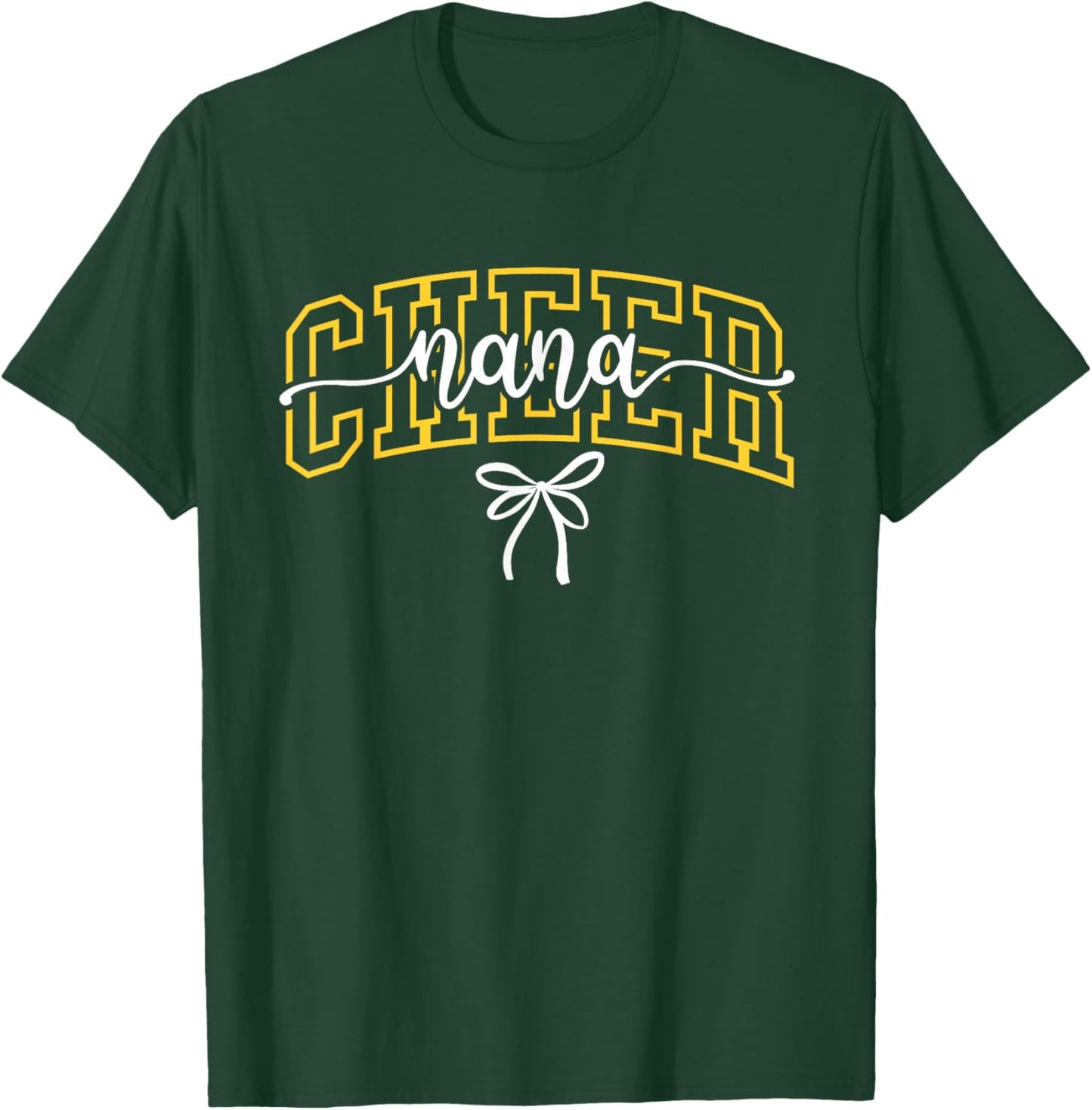 Cheer Nana Chearleading Grandma High School Black Gold T-Shirt - T-Shirt | Forest