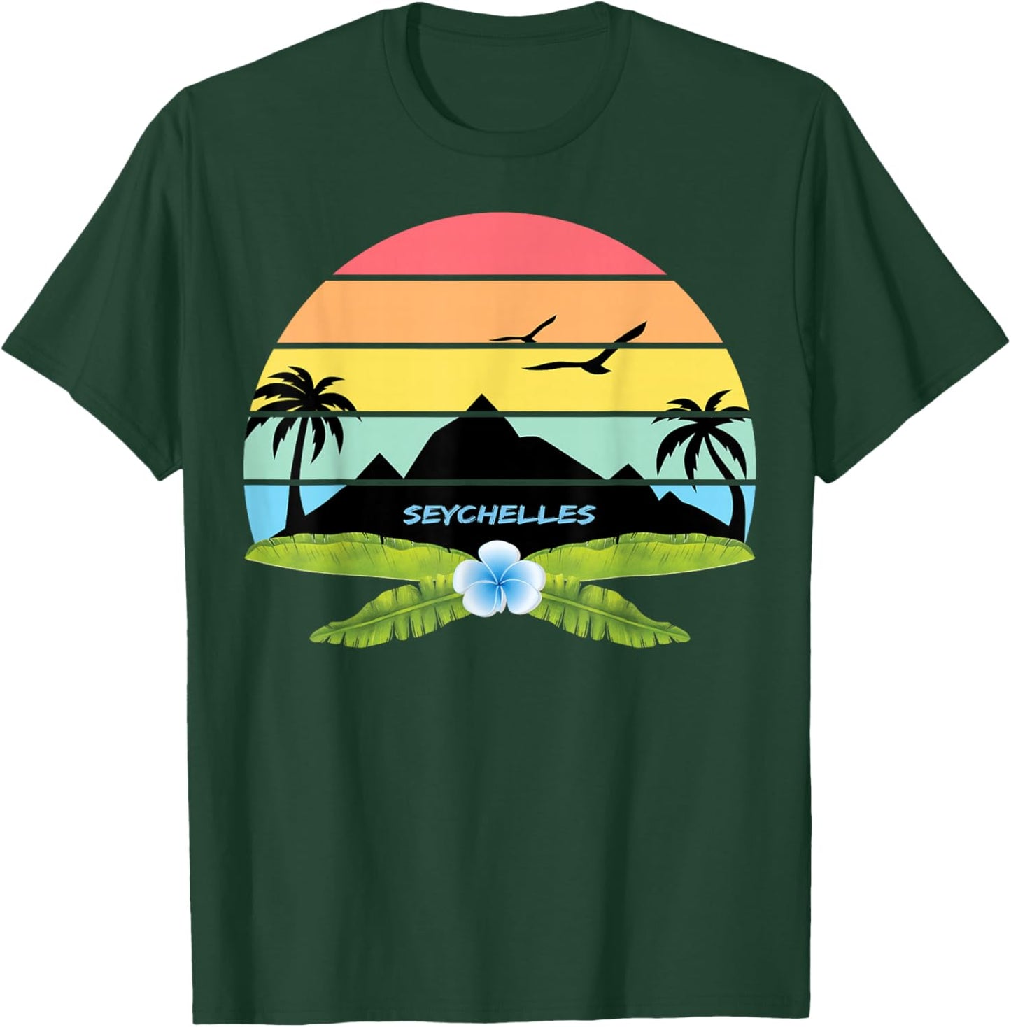 Seychelles Palm Trees Memory Island Praslin Beach Souvenir T-Shirt - T-Shirt | Forest