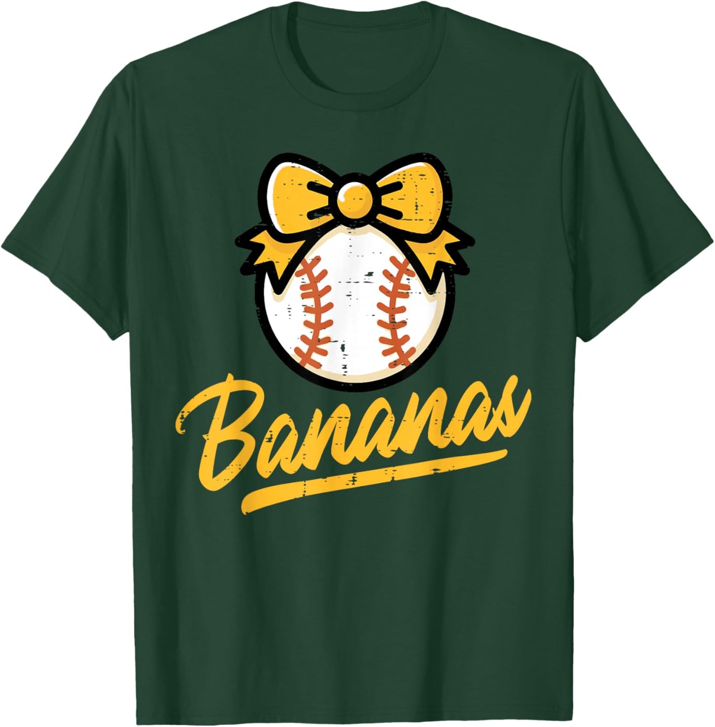 Banana Coquette Bow Cute Girls Kids Women T-Shirt - T-Shirt | Forest