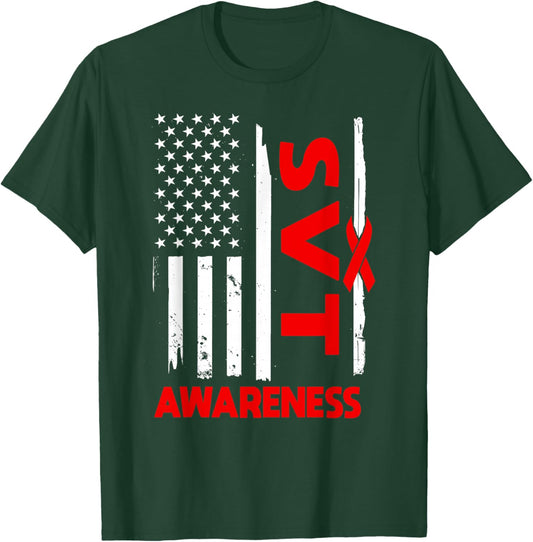 American Flag SVT Awareness USA T-Shirt - T-Shirt | Forest