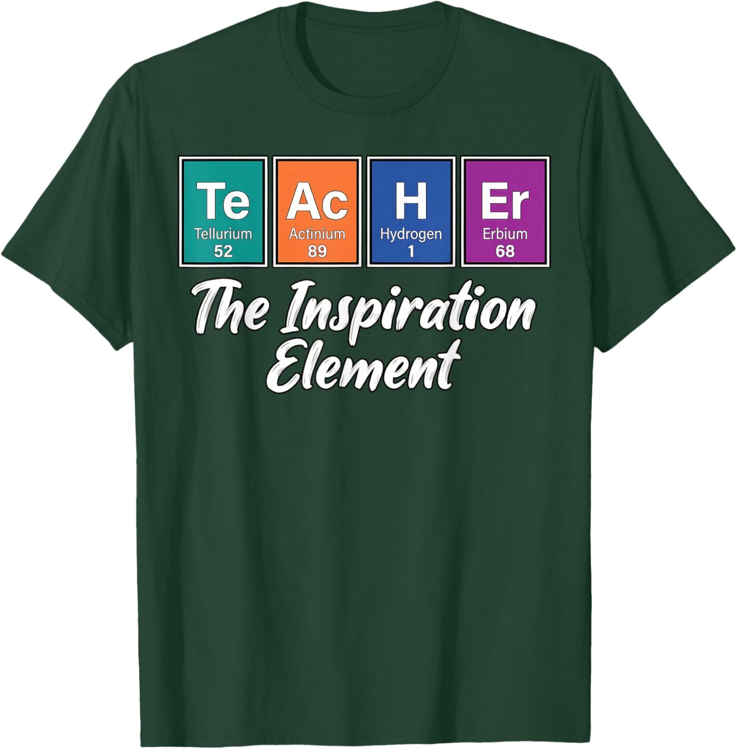 Teacher Periodic Table Inspiration Element Science Men Women T-Shirt - T-Shirt | Forest