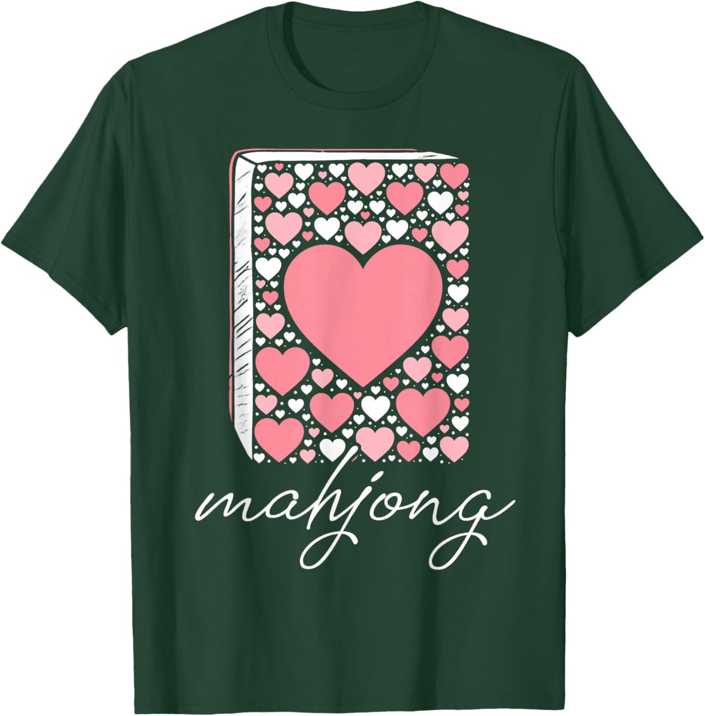Mahjong Heart Love Mah-Jong Lover Valentine T-Shirt - T-Shirt | Forest