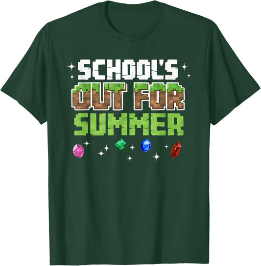 Gamer Last Day of School Schools Out for Summer Boy Kid Gift T-Shirt - T-Shirt | Forest