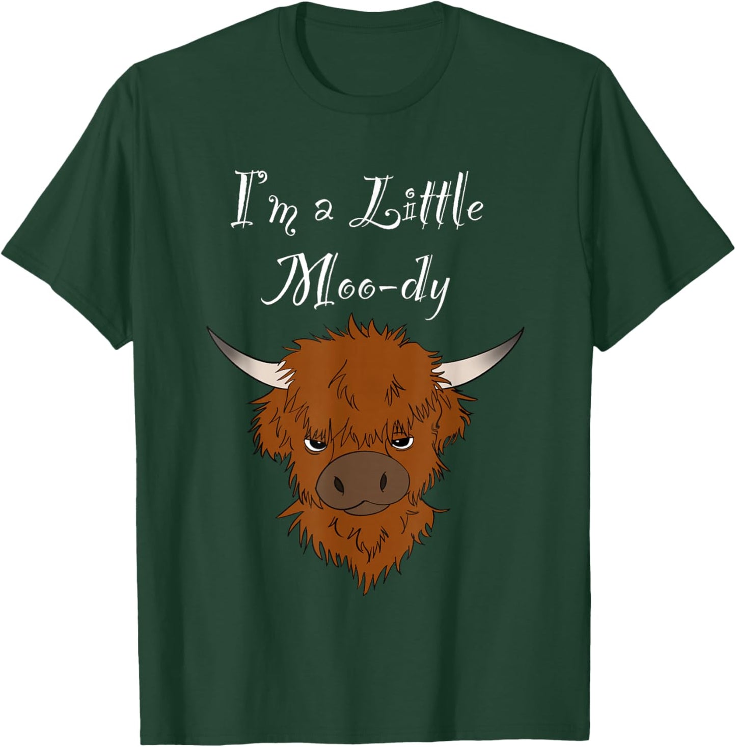 Cute Moody Highland Cow T-Shirt - T-Shirt | Forest