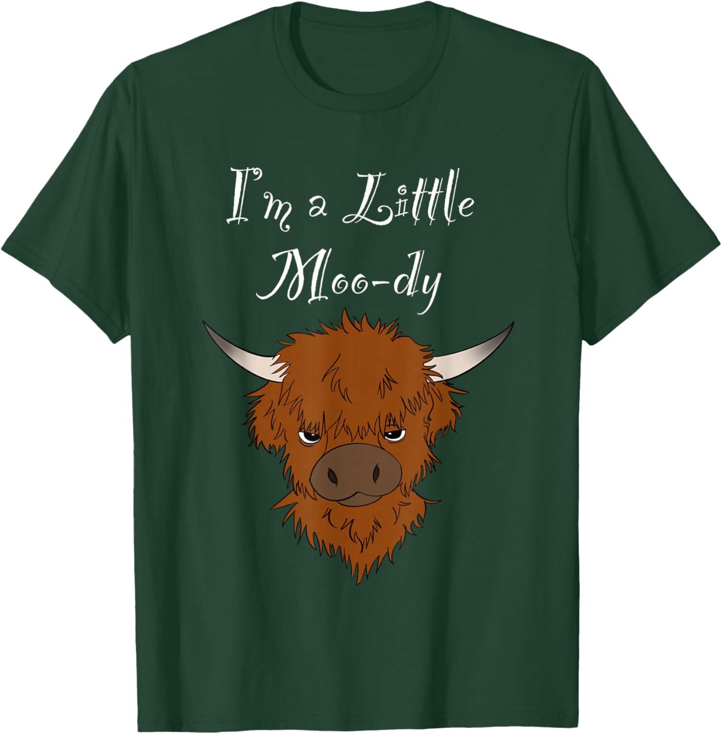 Cute Moody Highland Cow T-Shirt - T-Shirt | Forest