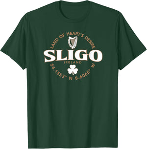 Sligo Ireland Label Coordinates 2C T-Shirt - T-Shirt | Forest