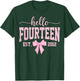 Hello Fourteen Est 2012 Coquette Bow 14th Birthday Girl T-Shirt - T-Shirt | Forest