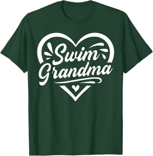 Cute Swim Grandma Heart Swimming Grandmother T-Shirt - T-Shirt | Forest