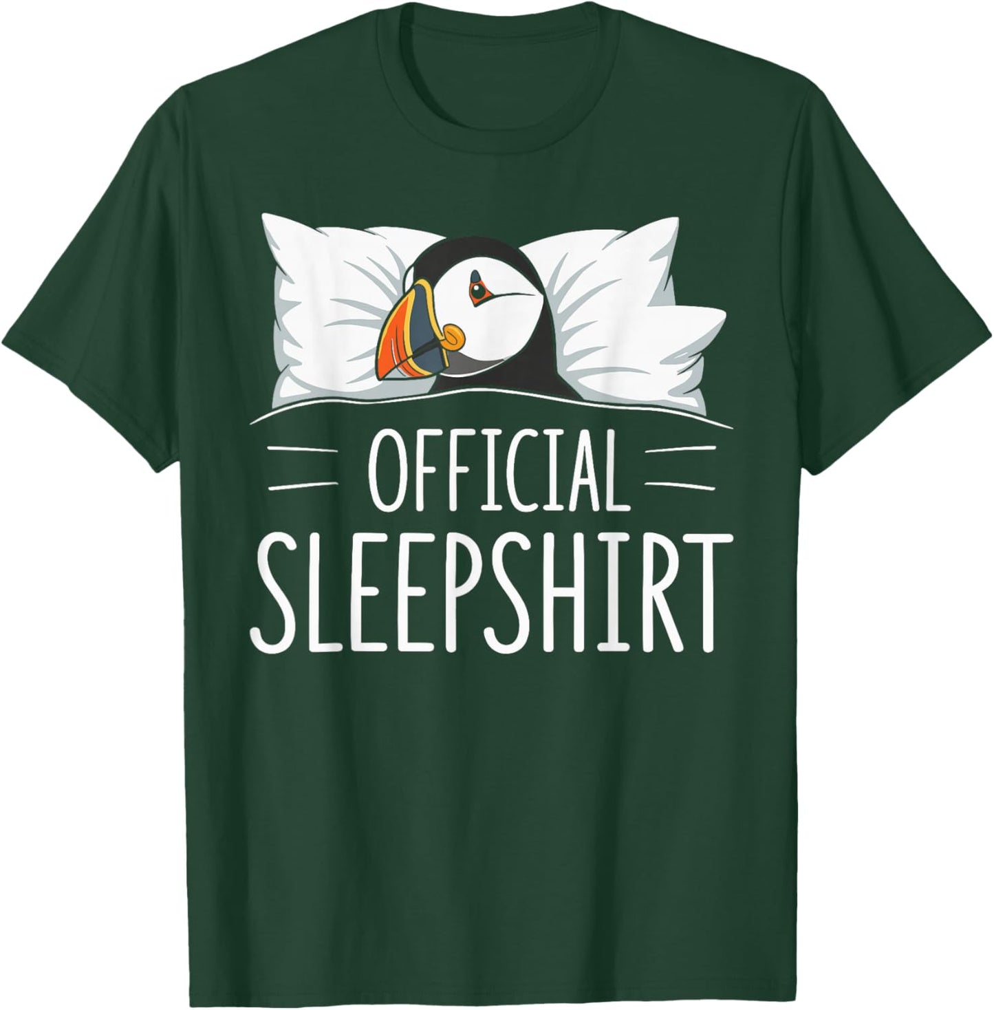 Official Sleepshirt Sleeping Puffin Lovers Pajama T-Shirt - T-Shirt | Forest