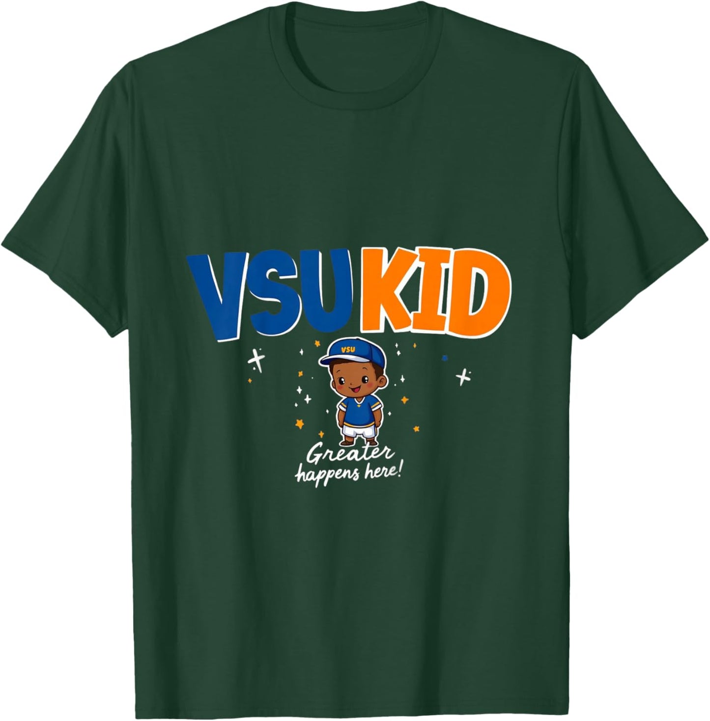 Kids VSU Kid Greater Happens Here HBCU 1882 T-Shirt - T-Shirt | Forest