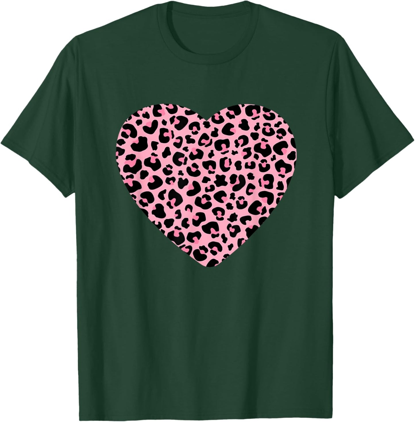 Leopard Cheetah Print Heart Pink Love Cute Girls & T-Shirt - T-Shirt | Forest