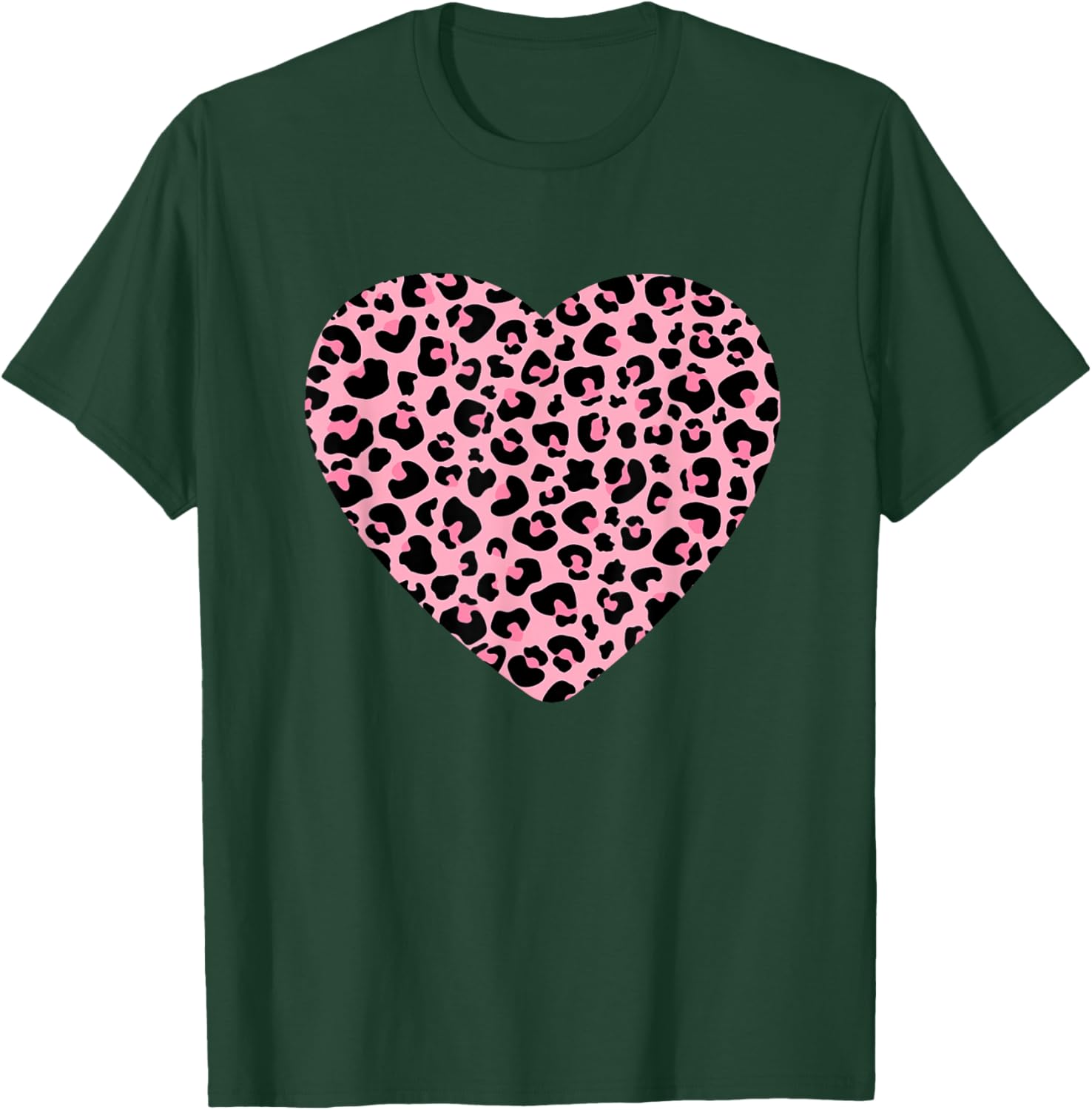 Leopard Cheetah Print Heart Pink Love Cute Girls & T-Shirt - T-Shirt | Forest